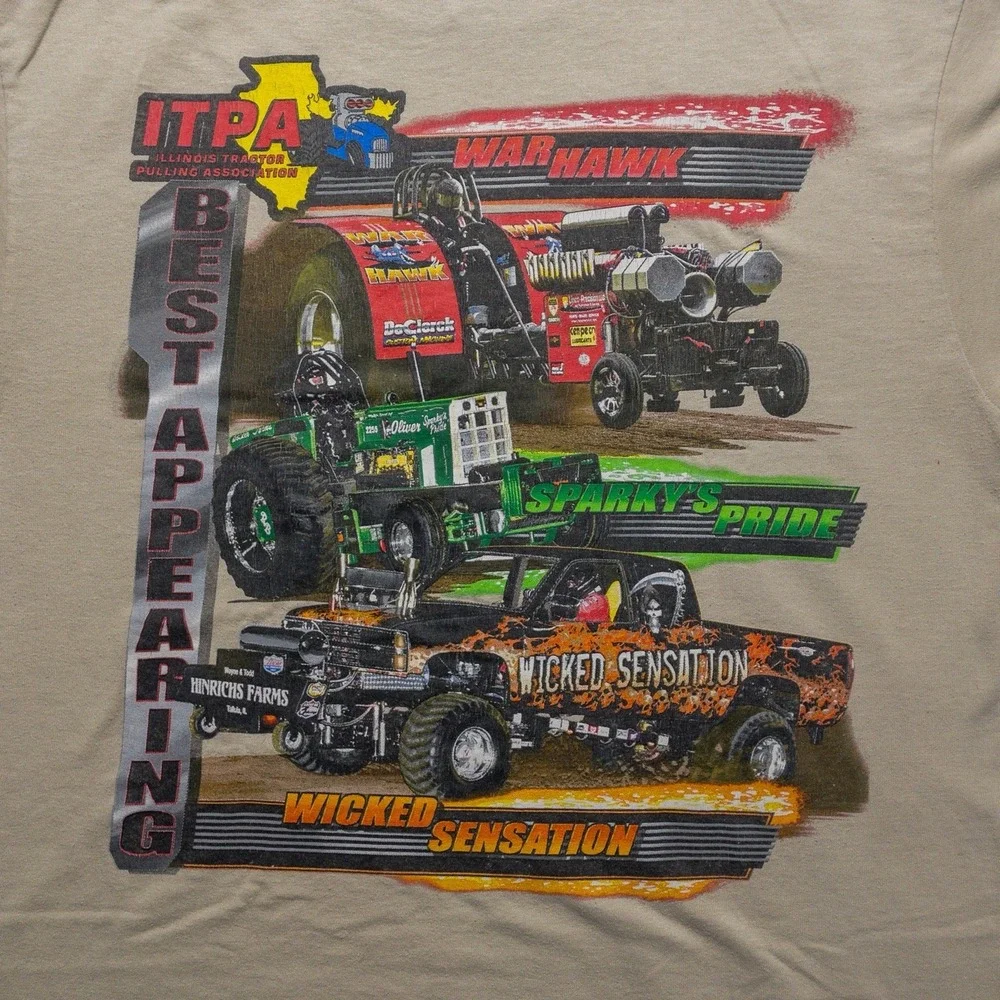 Vintage Y2k ITPA Tractor Pulling Shirt M Race Car Graphic Illinois Event Tee - Picture 6 of 10